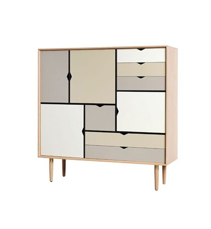 Bykato S3 skab - eg sæbe m. farvet front