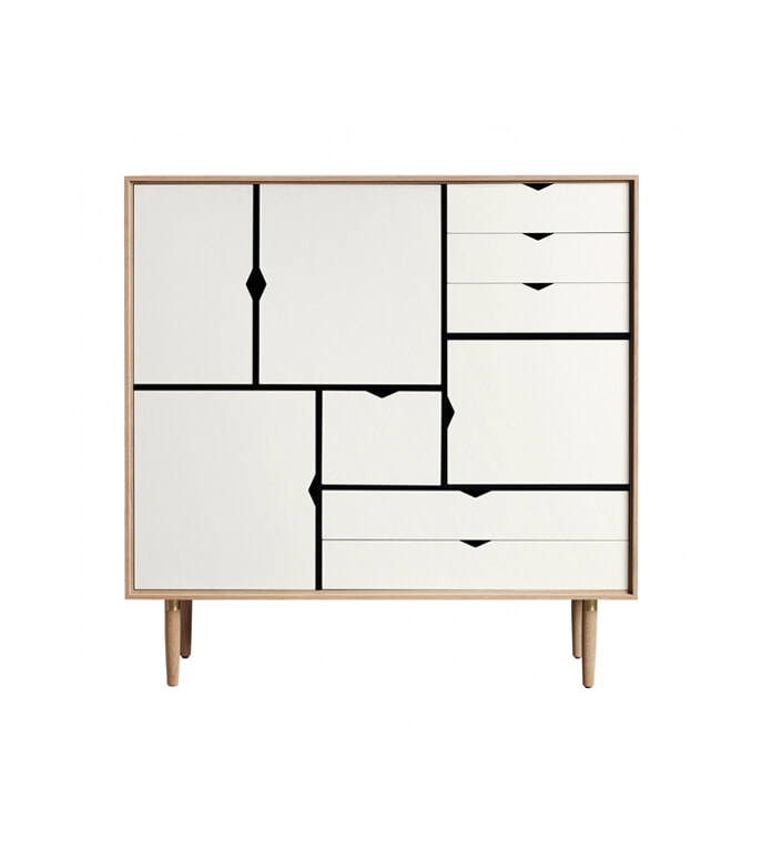 Bykato S3 skab - eg sæbe m. hvid front