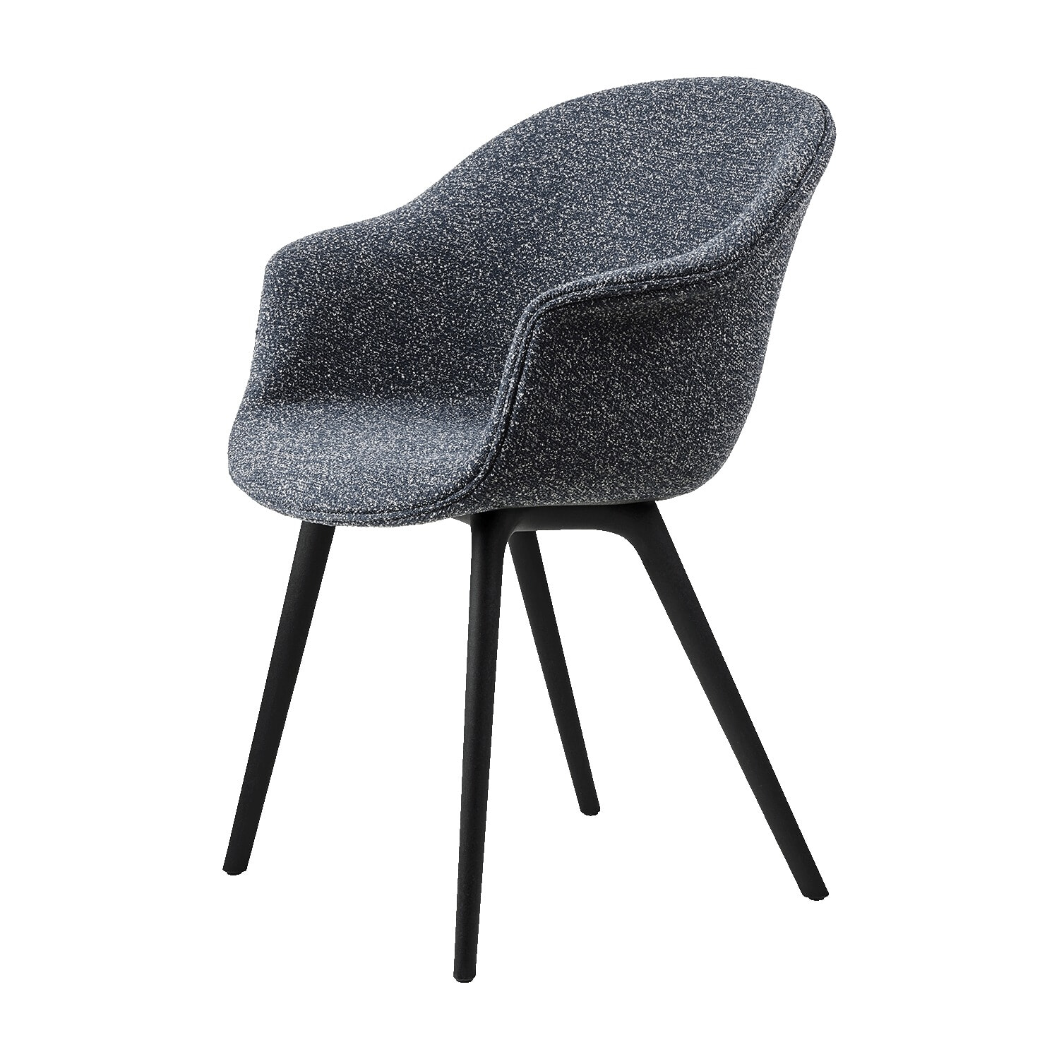 Bat Spisebordstol - Sort plast stel/Around Bouclé 023