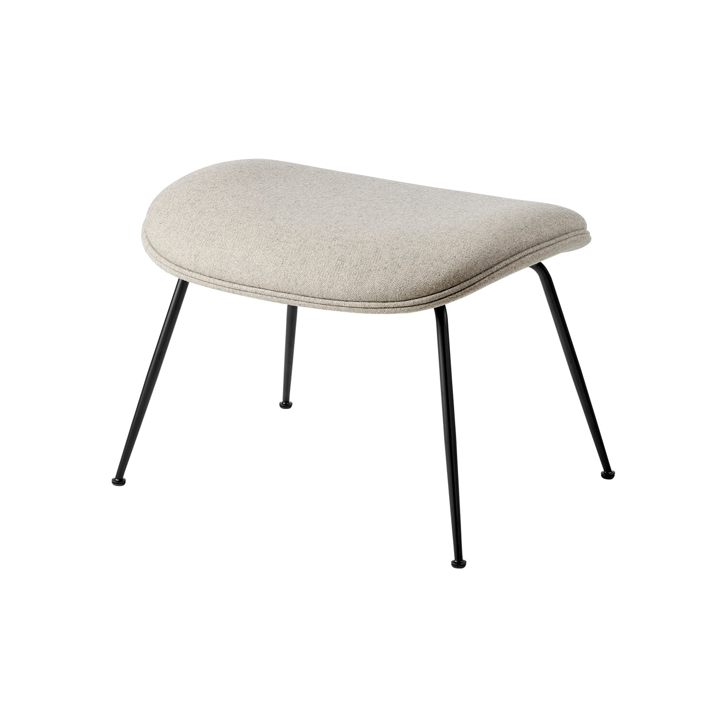 Beetle Ottoman - Sort Conic stel/Plain 0025