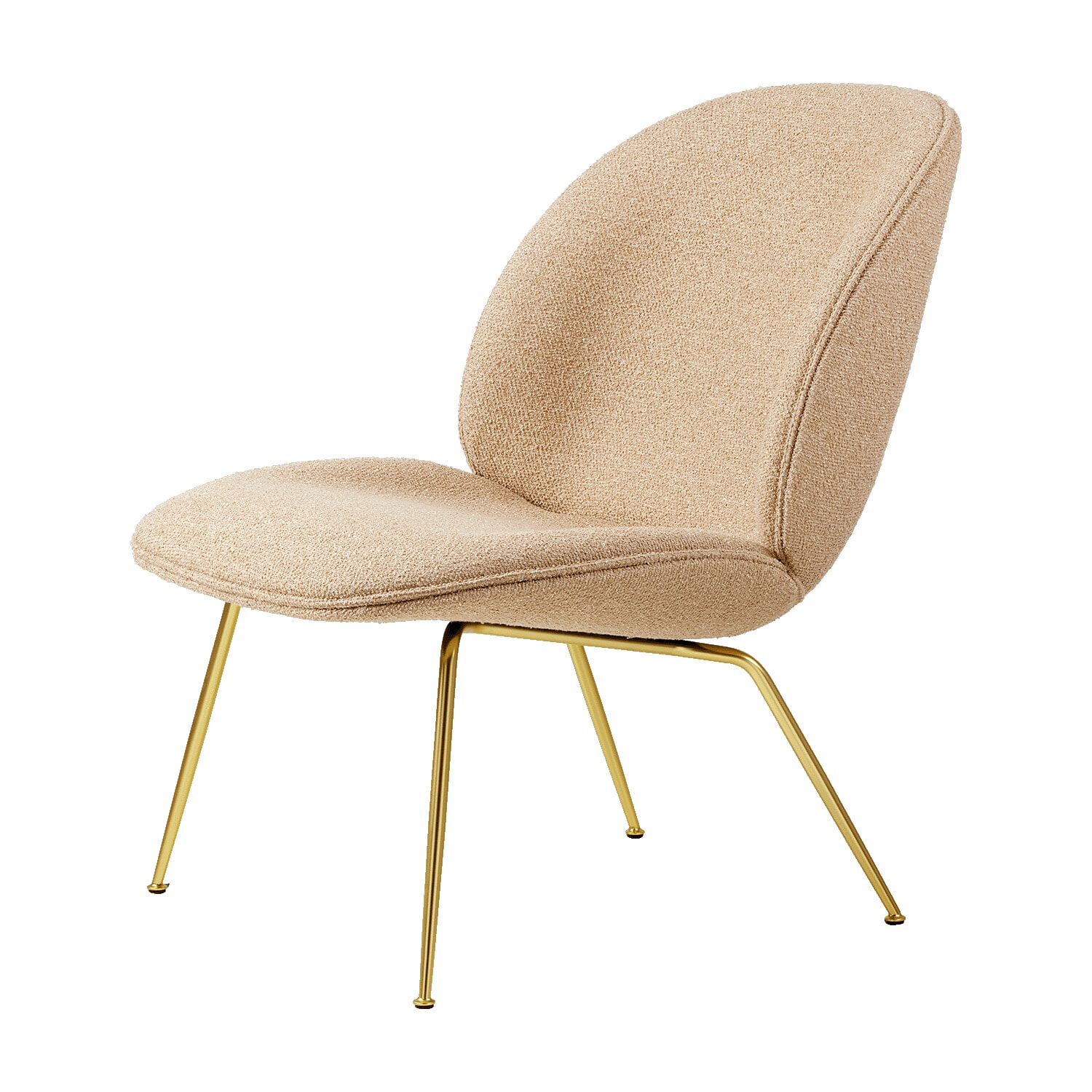 Beetle Loungestol - Messing Conic stel/Around Bouclé 004