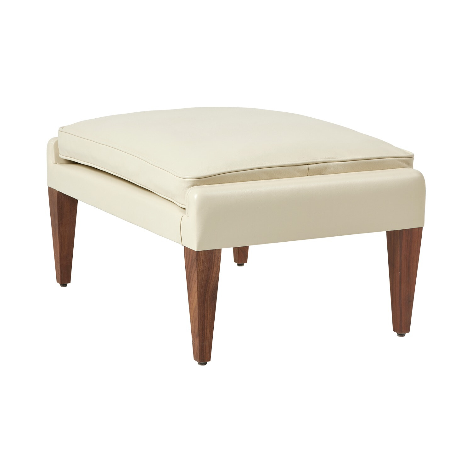 V11 Ottoman - Valnød/Smooth læder Cream