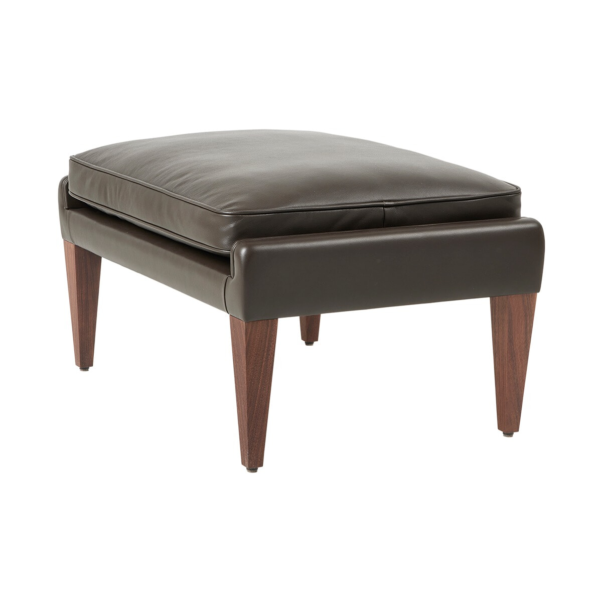 V11 Ottoman - Valnød/Smooth læder Coffee