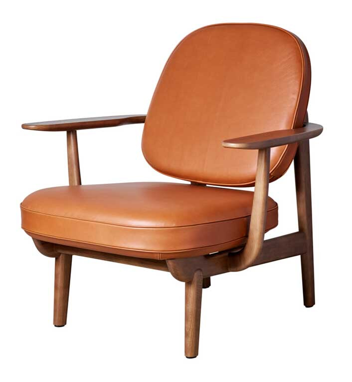 FRED Loungestol, JH97 - Valnødfarvet Eg/Essential Valnød Læder