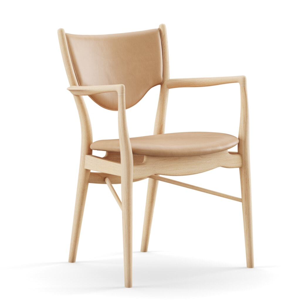 46-Armstolen FJ4653 - Vegetal læder - Finn Juhl