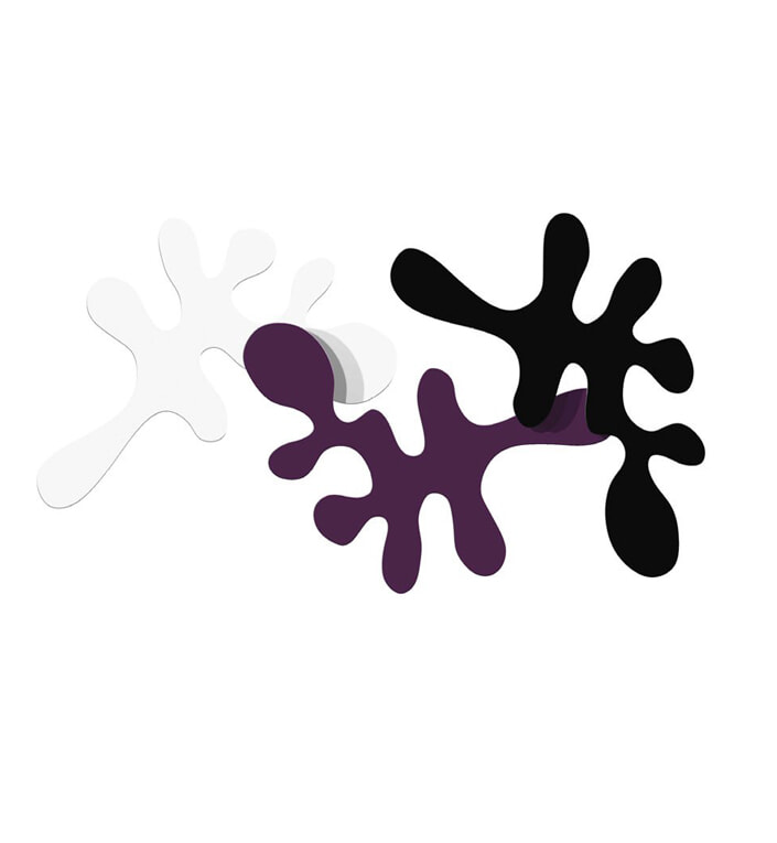 Camouflage knagesæt - Mat Hvid/Blomme/Mat Sort