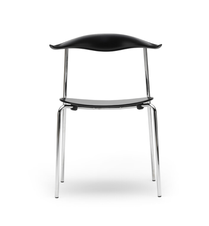 CH88T Stol - Rustfrit stål/Sortlakeret bøg