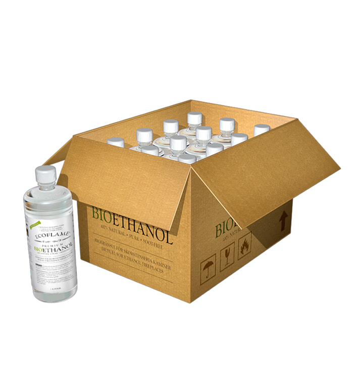 Small - Bioethanol (1 kasse af 12 liter) inkl. fragt