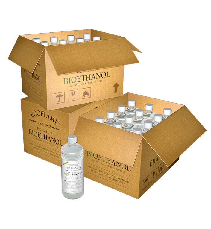 Large - Bioethanol (3 kasser af 12 liter) Inkl. fragt