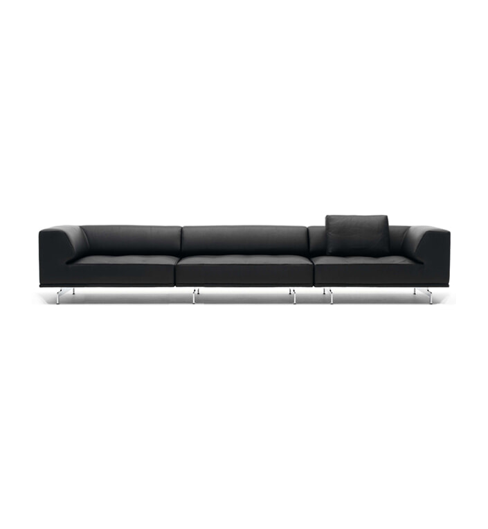 Delphi 3-delt modulsofa, 360cm - Sort Omni læder