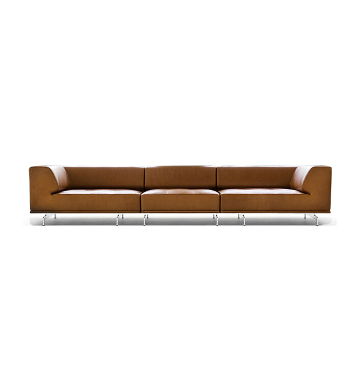 Delphi 3-delt modulsofa, 325cm - Valnød Max læder