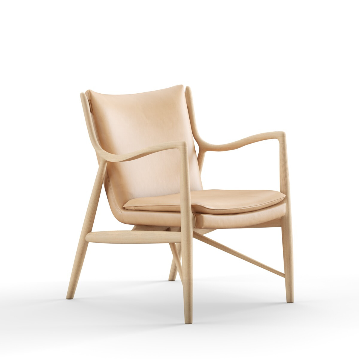 45-Stolen FJ4500 Lænestol - Vegetal læder - Finn Juhl