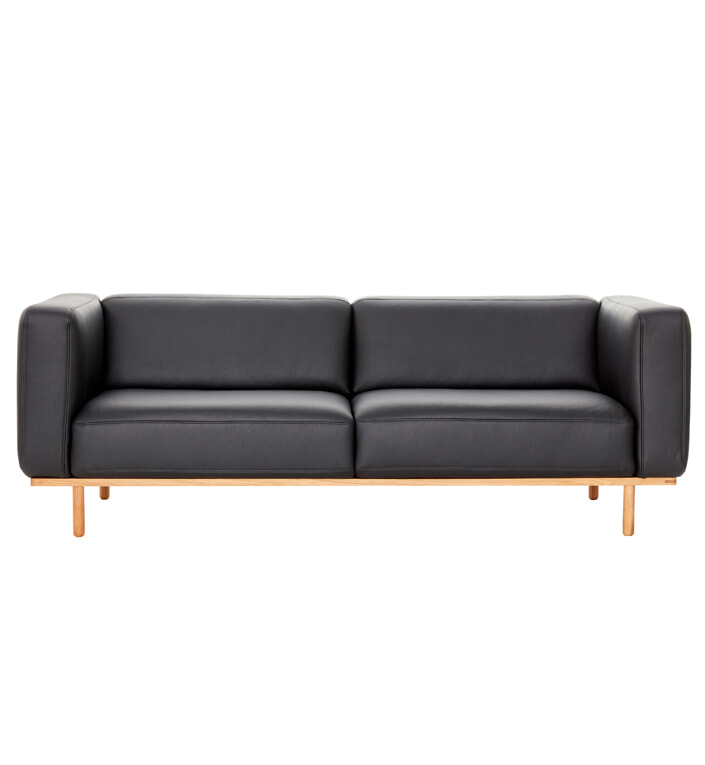 A1 Sofa 3 pers. 230cm - Sort læder/Eg naturolie - Andersen Furniture