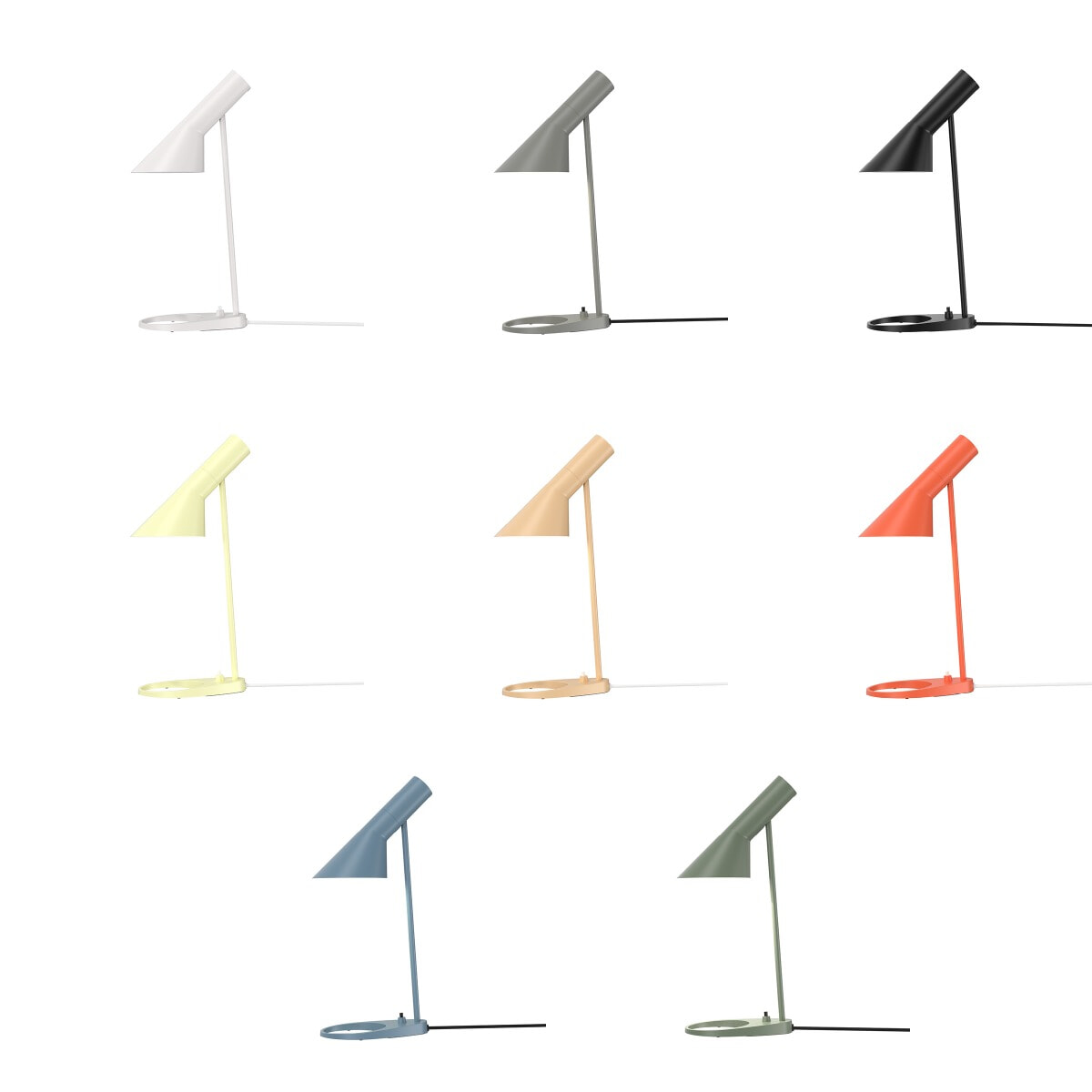 AJ Mini bordlampe af Arne Jacobsen f s i forskellige farver