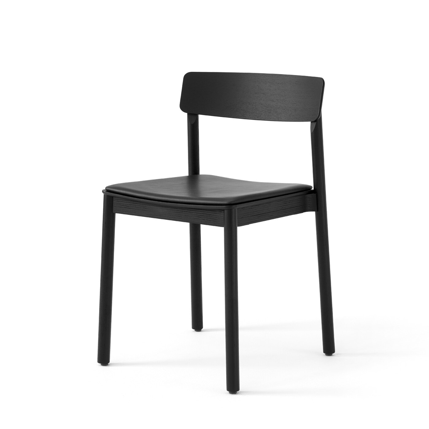 Betty TK3 Stol - Sort ask/Sort læder