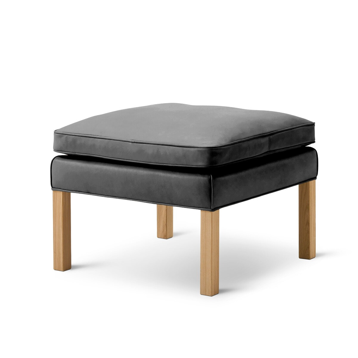 Skammel 2202 - Sort primo læder- Børge Mogensen