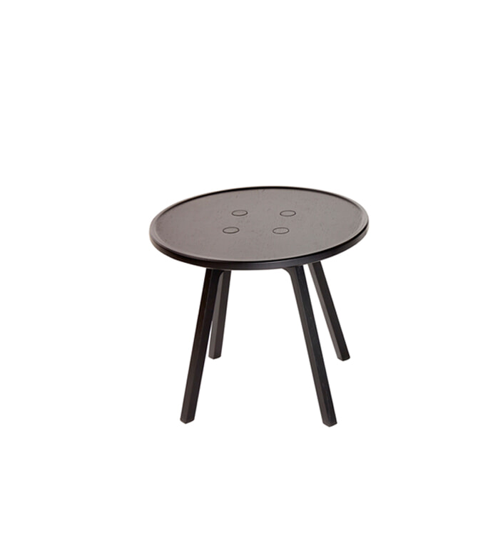 C2 sofabord - Eg/sort Ø50