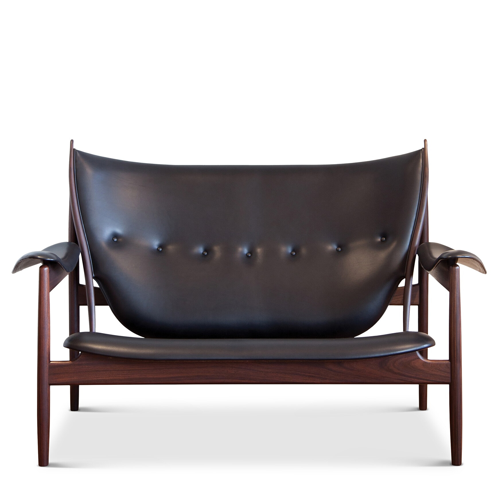 Høvdingesofa FJ4901 - Valnød/Sort Nevada læder - Finn Juhl