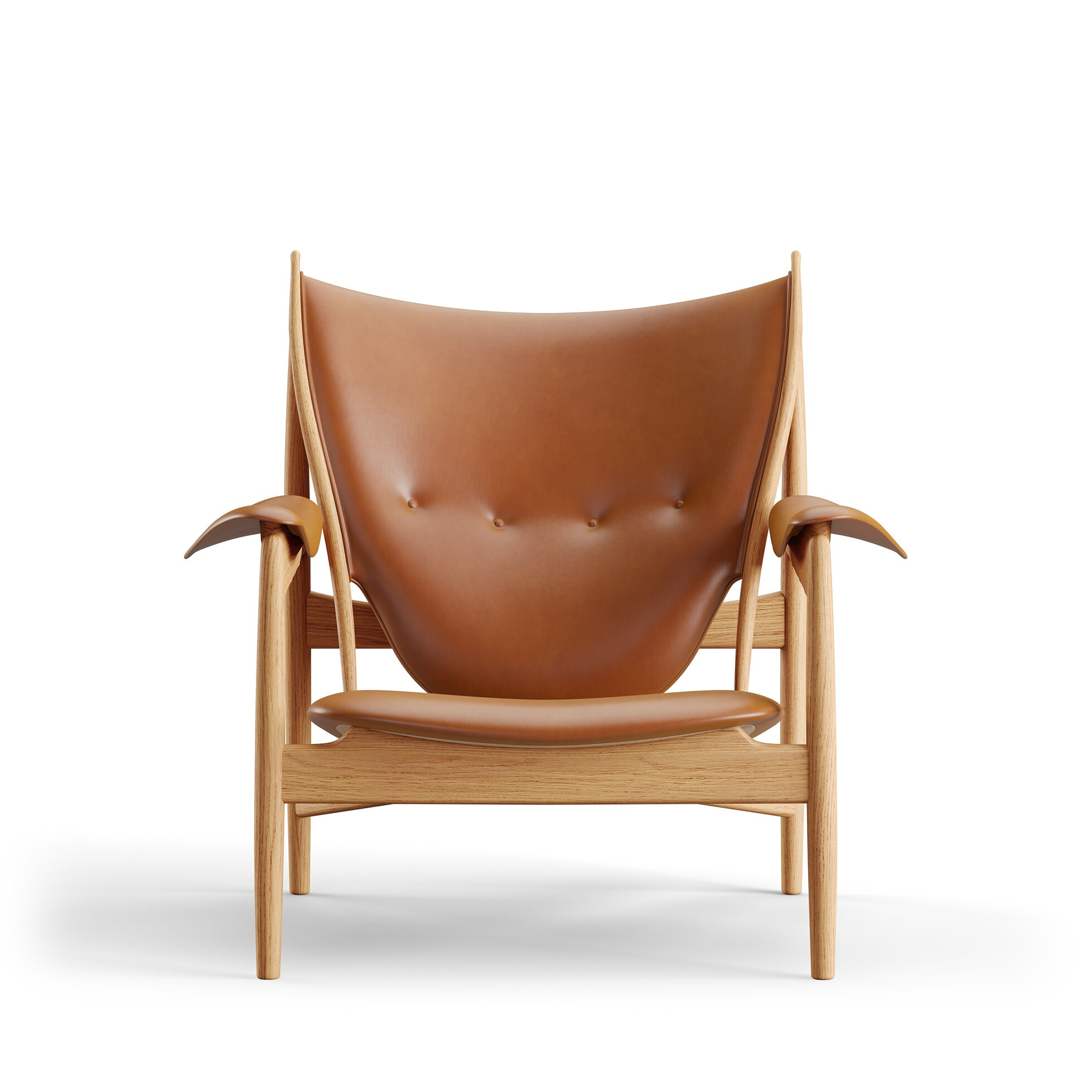 Høvdingestolen FJ4900 - Olieret eg/Valnød elegance læder