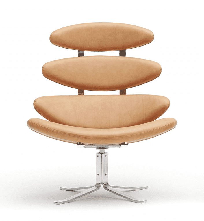 Corona Lænestol - Stål stel/Vegeta 90 Natural læder