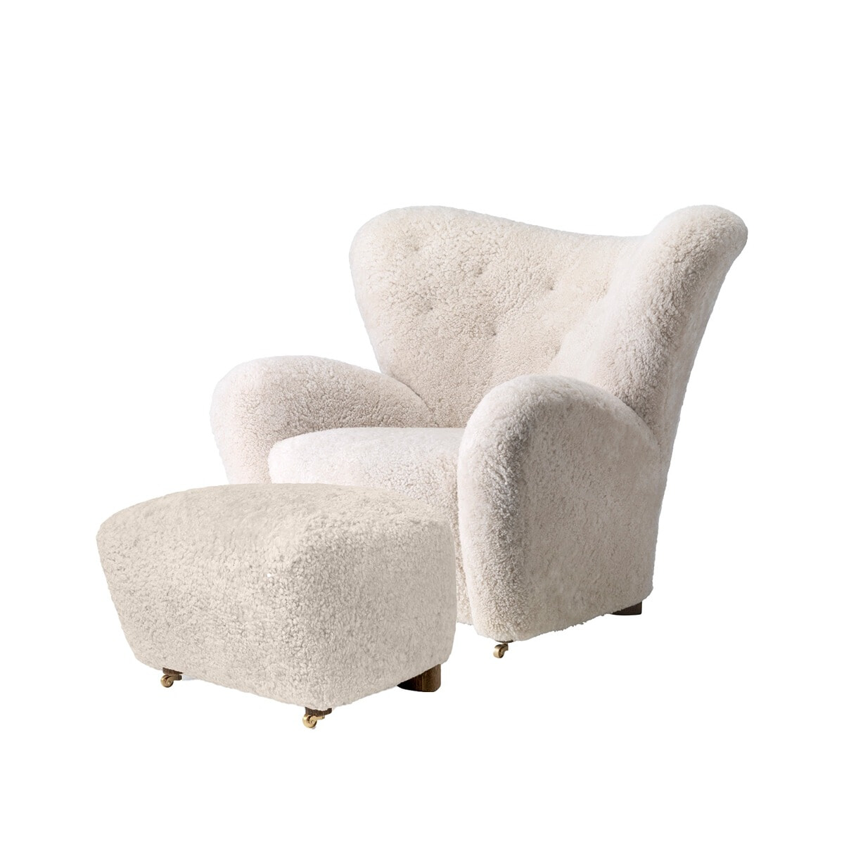 Den Trætte Mand Lænestol & Ottoman - Sheepskin