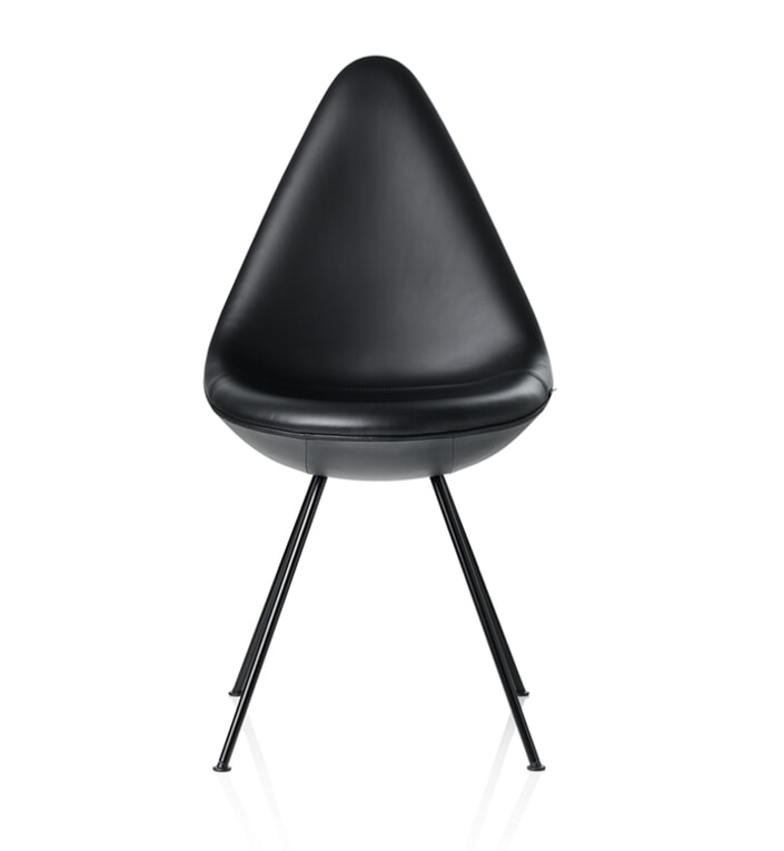 Dråben 3110 - Fuldpolstret Sort Essential læder/Sort Stel