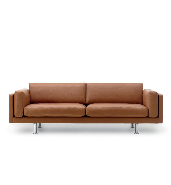EJ280 sofa L240cm  - Cognac Læder, Alu ben
