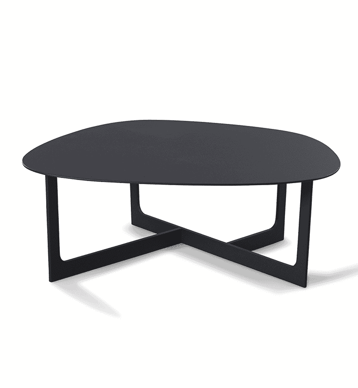 Insula sofabord 95x98 - Sort Aluminium/Sort lak