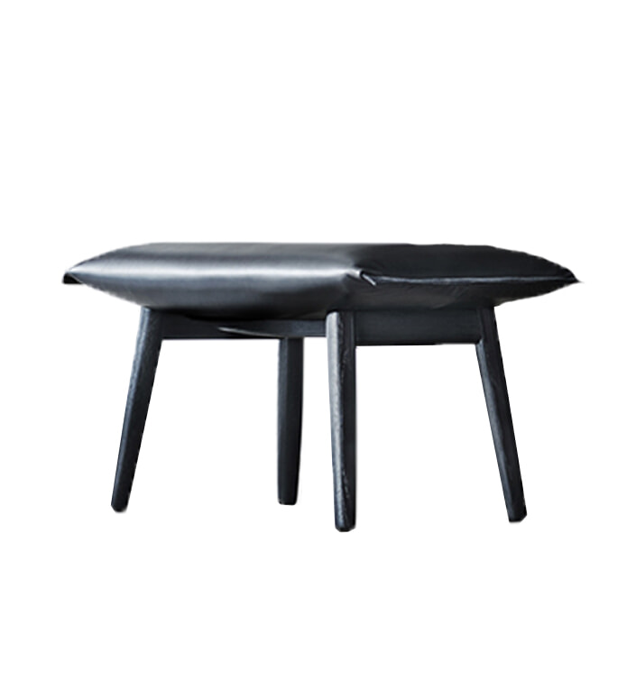 Embrace fodskammel - Sort eg/sort læder