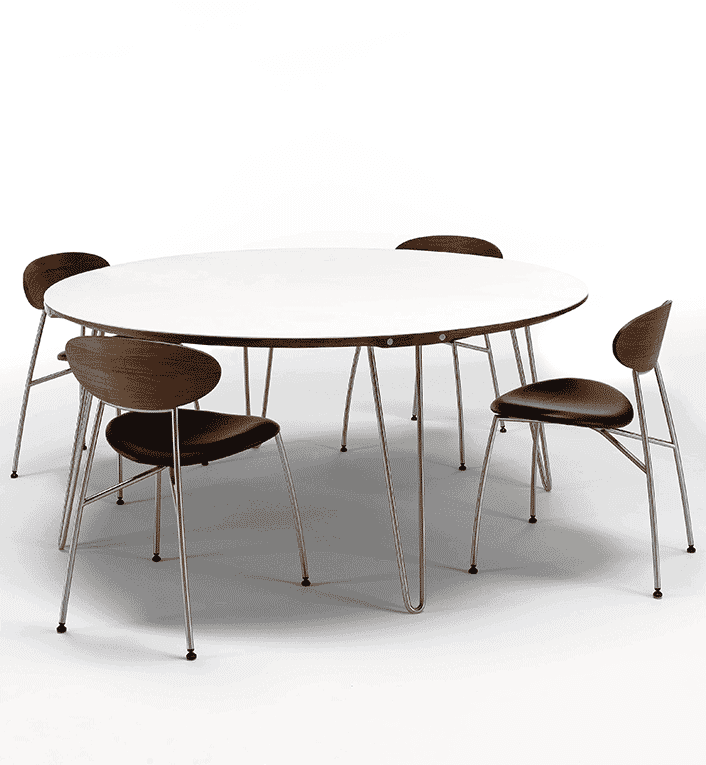 GM 6693 Spisebord Ø160 m/udtræk - Gramrode M.