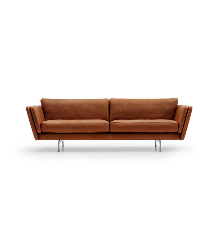MH Grasp XL Sofa 243cm- Stålmeder/Camaro 15 læder