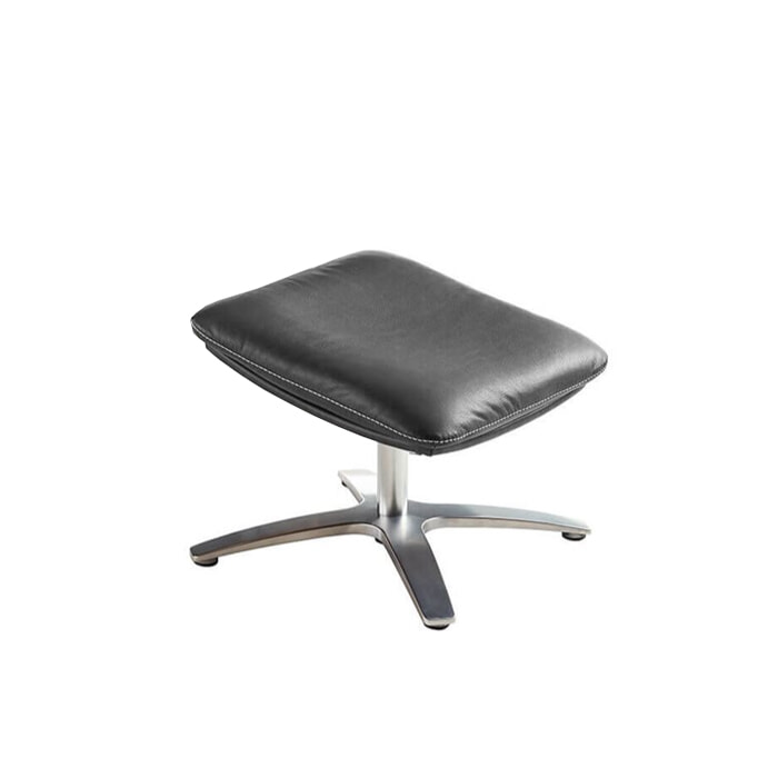 Fodskammel NASA m. sort Soft læder - Grå stik