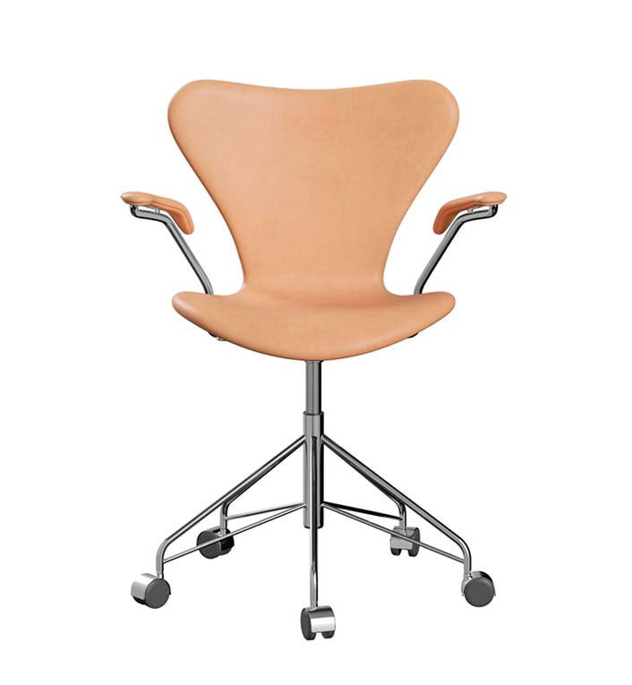 Syver 3217 Fuldpolstret - Krom/Natur læder