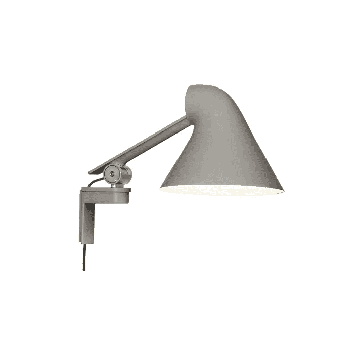 NJP Væglampe Kort - Lys aluminium grå