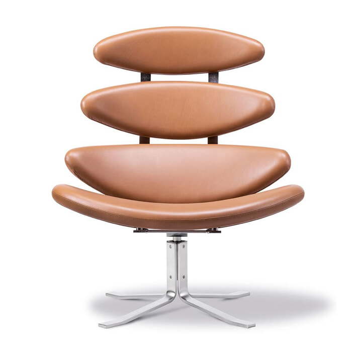 Corona Lænestol - Stål stel/Max 91 Nutshell læder