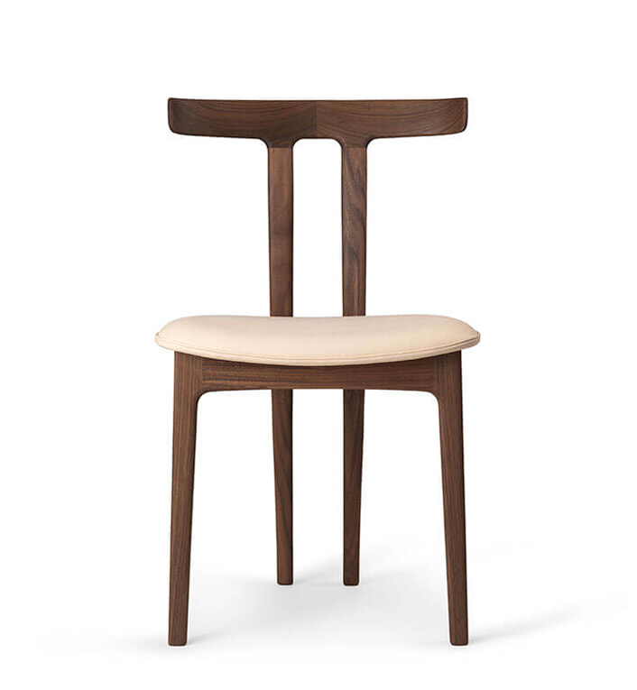 OW58T Spisestol - Valnød olie/Lys anilin læder