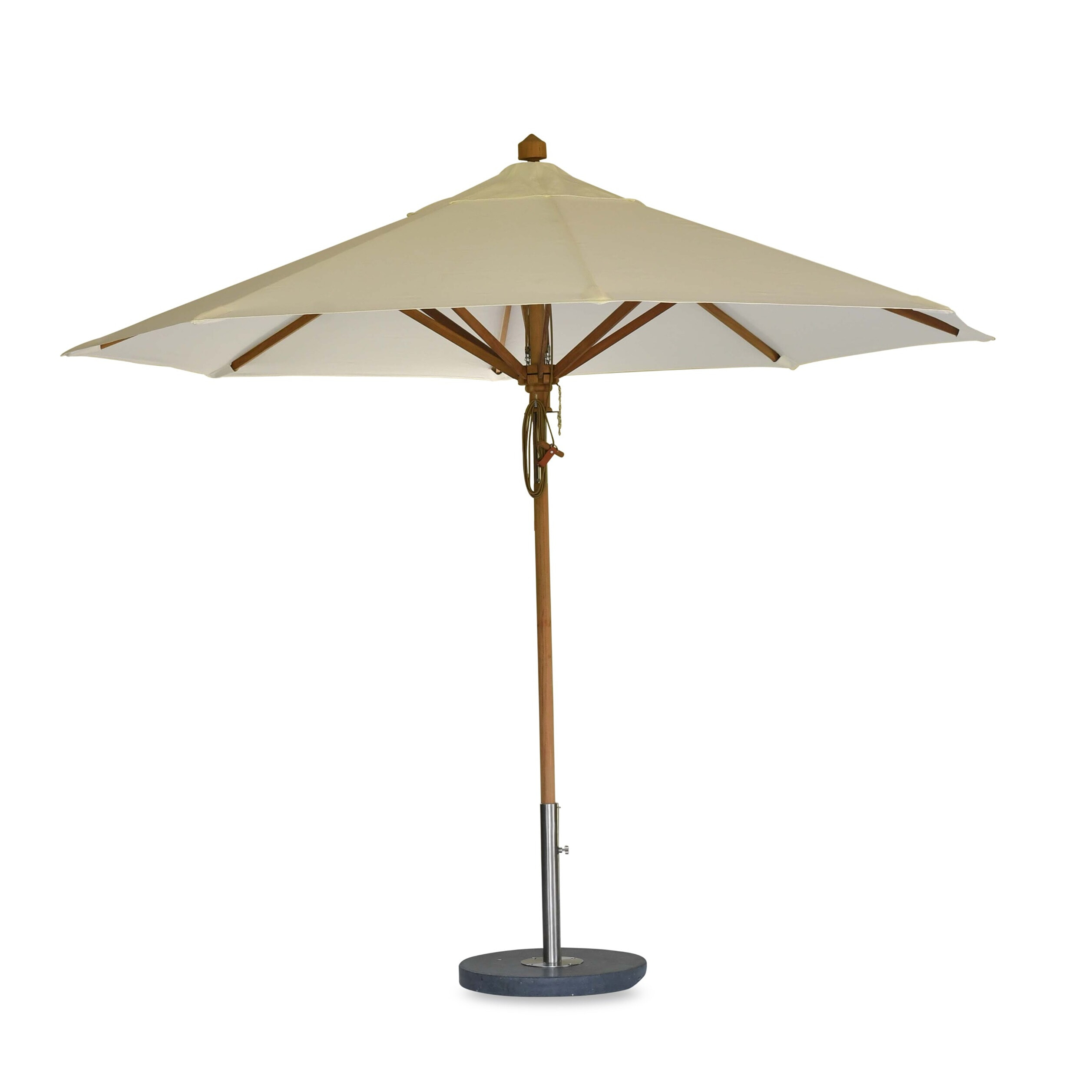 BFC Parasol m. tilt - Teak/Hvid - Ø300 cm.