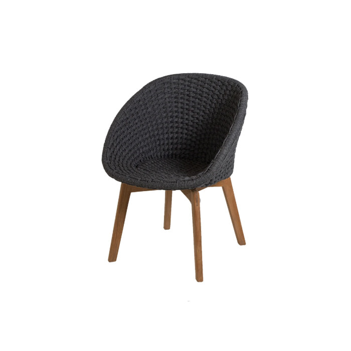 Peacock havestol, Soft Rope - Mørkegrå/Teak 