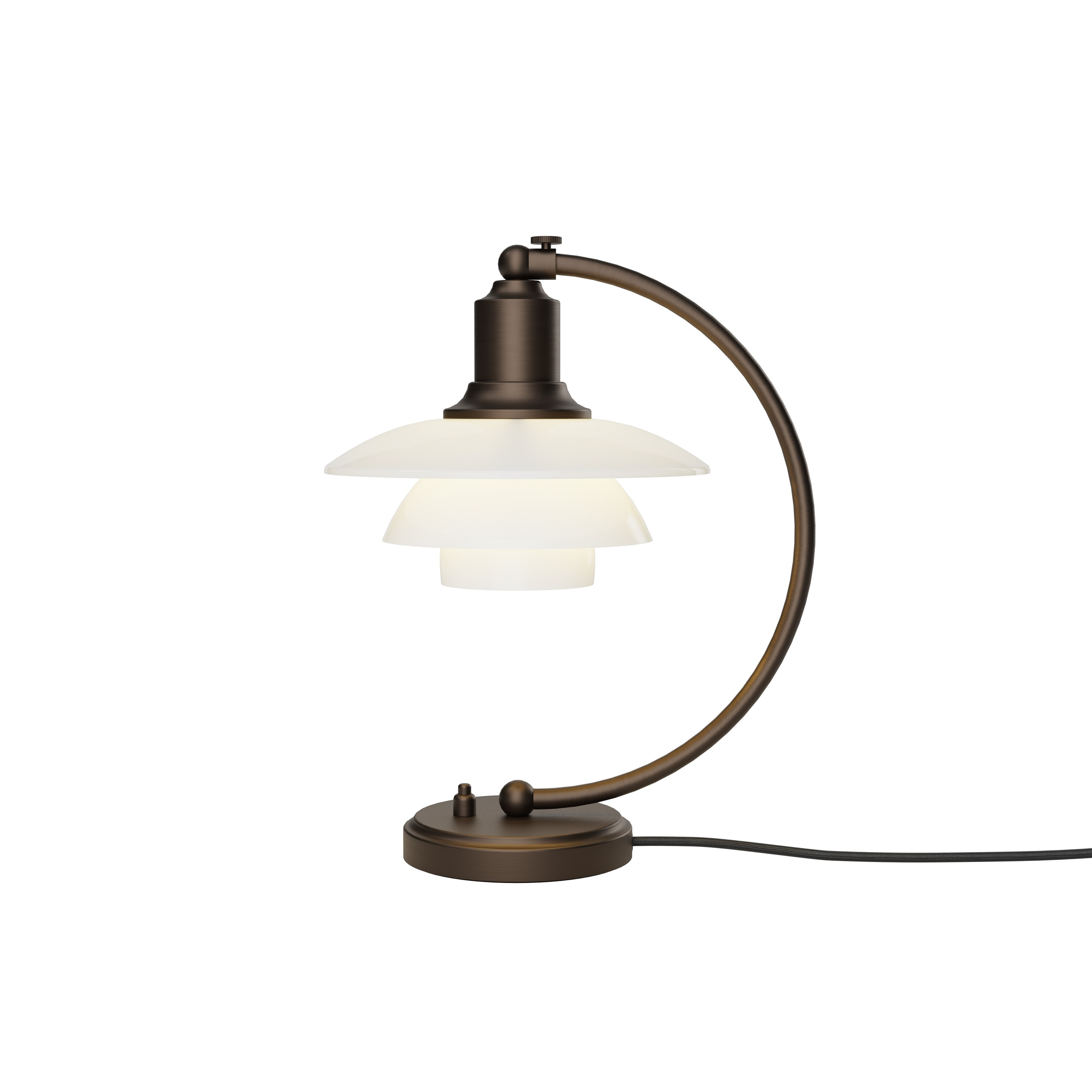 PH 2/2 Luna Bordlampe - Aged brass/Opal