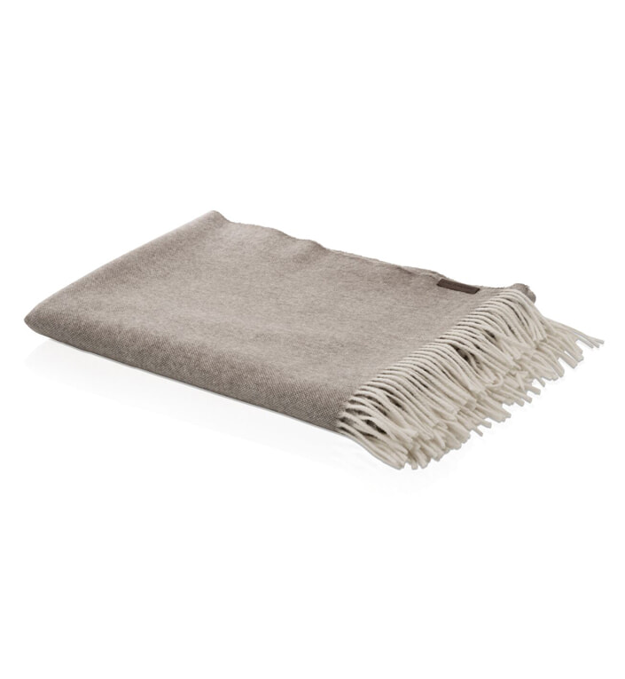 Cashmere Throw Plaid - Natural Brown