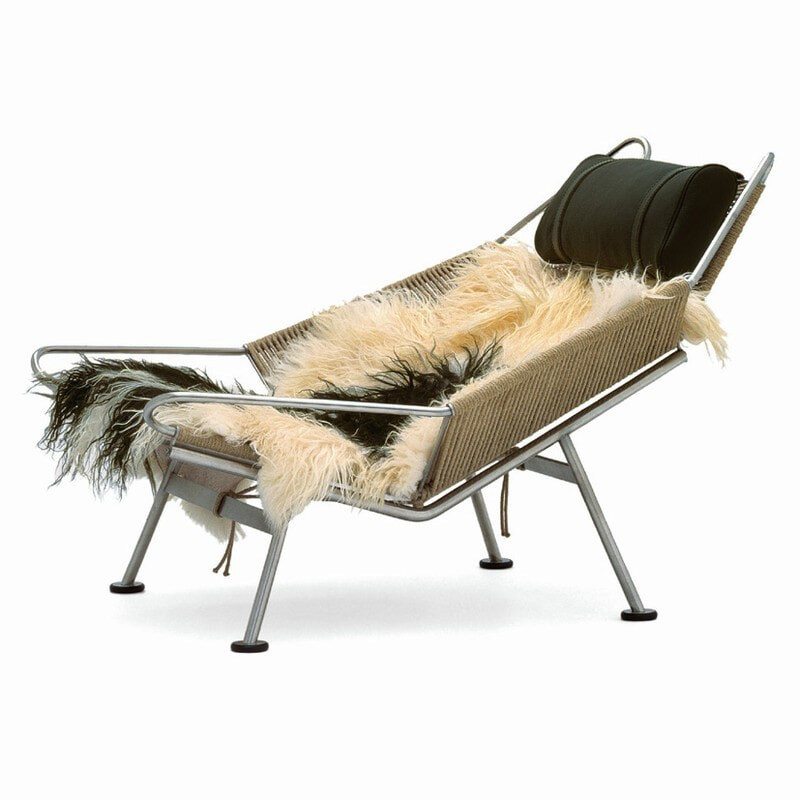 Flaglinestol pp225 Rustfri Stål - Hans J. Wegner 