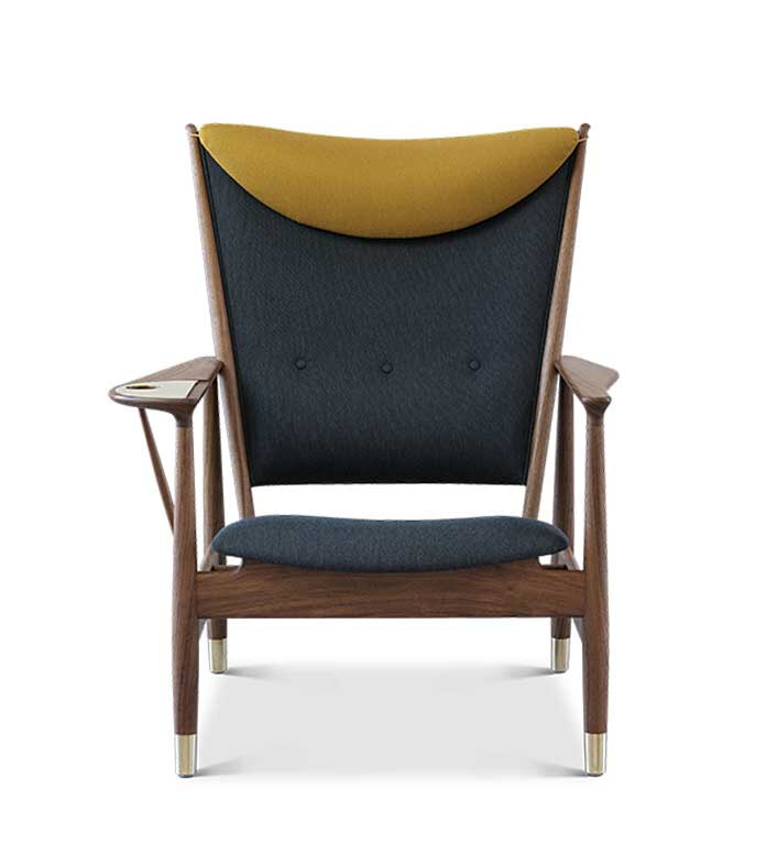 Whiskystol FJ4880 Valnød/Watercolour stof - Dark conifer/Mojave